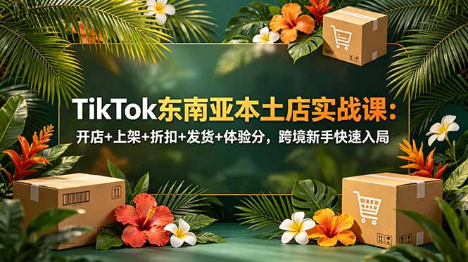 TikTok东南亚本土店实战课：开店+上架+折扣+发货+体验分，跨境新手快速入局-海之城短剧项目