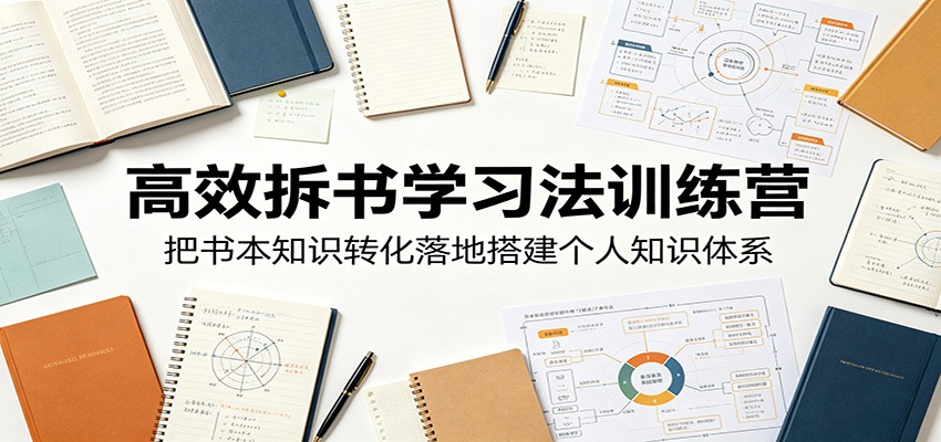 高效拆书学习法训练营，把书本知识转化落地搭建个人知识体系-海之城短剧项目