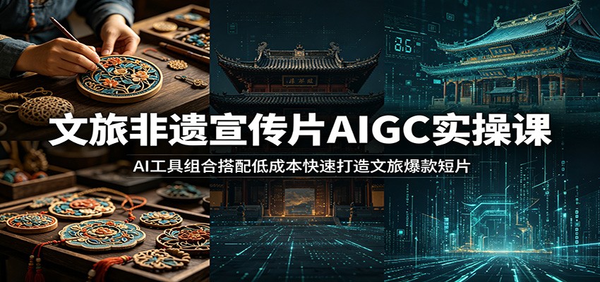 文旅非遗宣传片AIGC实操课：AI工具组合搭配低成本快速打造文旅爆款短片-海之城短剧项目