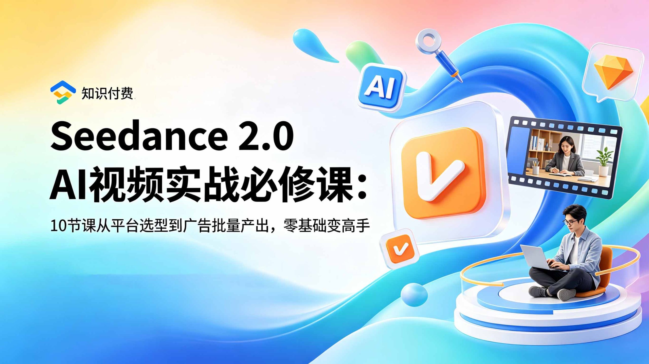 Seedance 2.0 AI视频实战必修课：10节课从平台选型到广告批量产出，零基础变高手-海之城短剧项目
