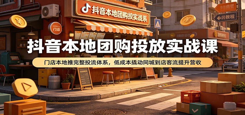 抖音本地团购投放实战课：门店本地推完整投流体系，低成本撬动同城到店客流提升营收-海之城短剧项目