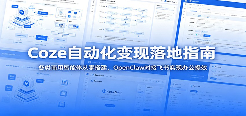 Coze自动化变现落地指南：各类商用智能体从零搭建，OpenClaw对接飞书实现办公提效-海之城短剧项目