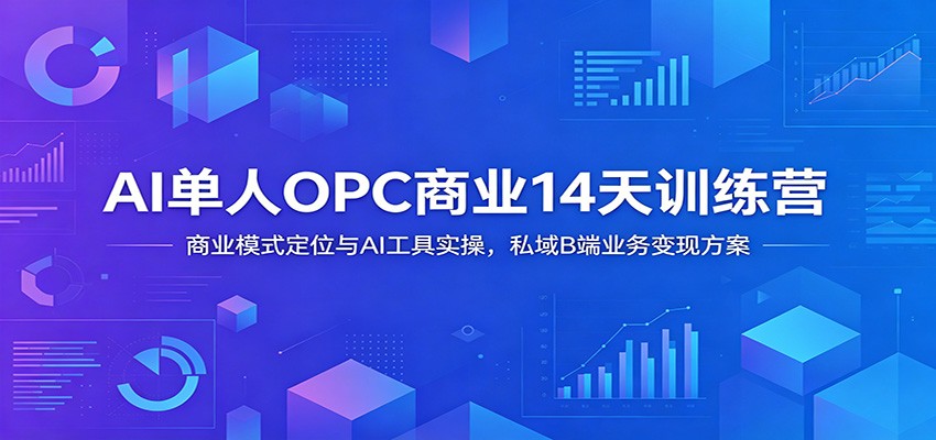 AI单人OPC商业14天训练营：商业模式定位与AI工具实操，私域B端业务变现方案-海之城短剧项目