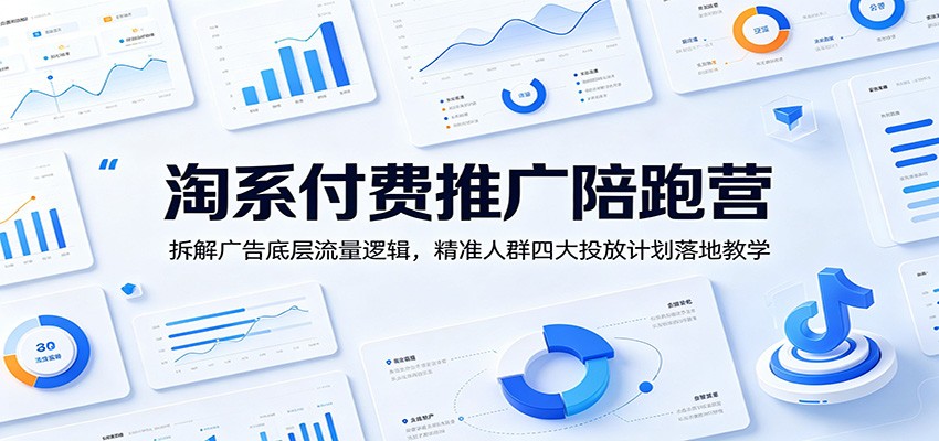 淘系付费推广陪跑营：拆解广告底层流量逻辑，精准人群四大投放计划落地教学-海之城短剧项目