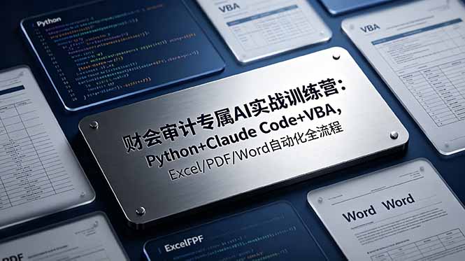 财会审计专属 AI实战训练营：Python+Claude Code+VBA，Excel/PDF/Word自动化全流程-海之城短剧项目