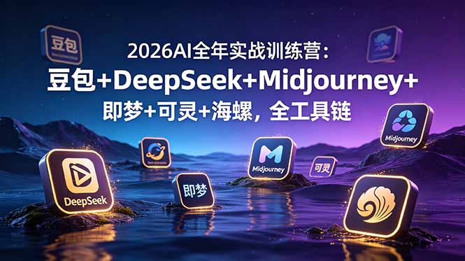 2026AI全年实战训练营：豆包+DeepSeek+Midjourney+即梦+可灵+海螺，全工具链-海之城短剧项目