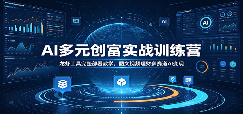 AI多元创富实战训练营：龙虾工具完整部署教学，图文视频理财多赛道AI变现-海之城短剧项目