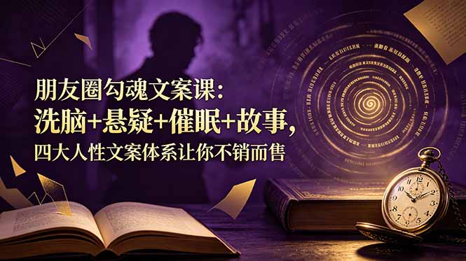 朋友圈勾魂文案课：洗脑+悬疑+催眠+故事，四大人性文案体系让你不销而售-海之城短剧项目