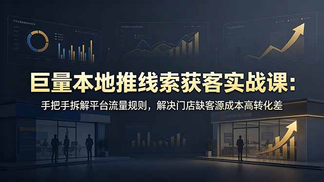 巨量本地推线索获客实战课：手把手拆解平台流量规则，解决门店缺客源成本高转化差-海之城短剧项目