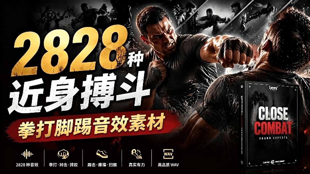 宝藏级别音效！2828种近身搏斗拳打脚踢音效素材，全部中文分类，免解压使用  Close Combat - 中创网