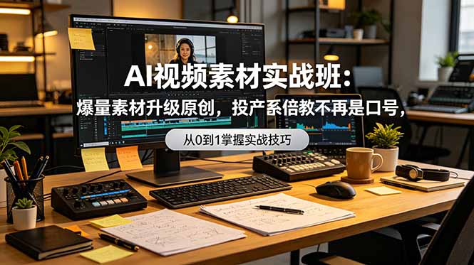 AI视频素材实战班：爆量素材升级原创，投产翻倍不再是口号，0-1系统教学实战落地-海之城短剧项目