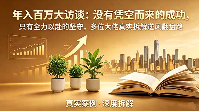 年入百万大访谈-更新：没有凭空而来的成功，只有全力以赴的坚守，多位大佬真实拆解逆风翻盘路-海之城短剧项目