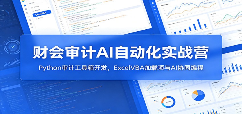 财会审计AI自动化实战营：Python审计工具箱开发，ExcelVBA加载项与AI协同编程 - 福缘网