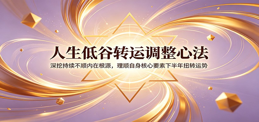 人生低谷转运调整心法：深挖持续不顺内在根源，理顺自身核心要素下半年扭转运势-海之城短剧项目