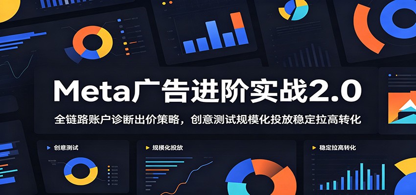 Meta广告进阶实战2.0：全链路账户诊断出价策略，创意测试规模化投放稳定拉高转化-海之城短剧项目