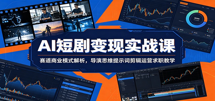 AI短剧变现实战课：赛道商业模式解析，导演思维提示词剪辑运营求职教学-海之城短剧项目