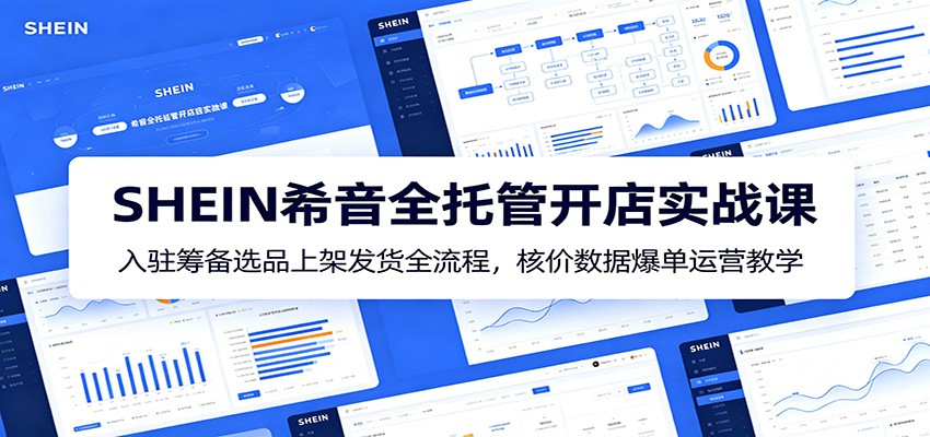 SHEIN希音全托管开店实战课：入驻筹备选品上架发货全流程，核价数据爆单运营教学-海之城短剧项目