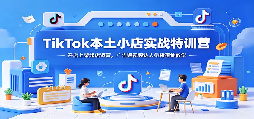 TikTok本土小店实战特训营：开店上架起店运营，广告短视频达人带货落地教学-海之城短剧项目