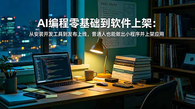AI编程零基础到软件上架：从安装开发工具到发布上线，普通人也能做出小程序并上架应用商店-海之城短剧项目