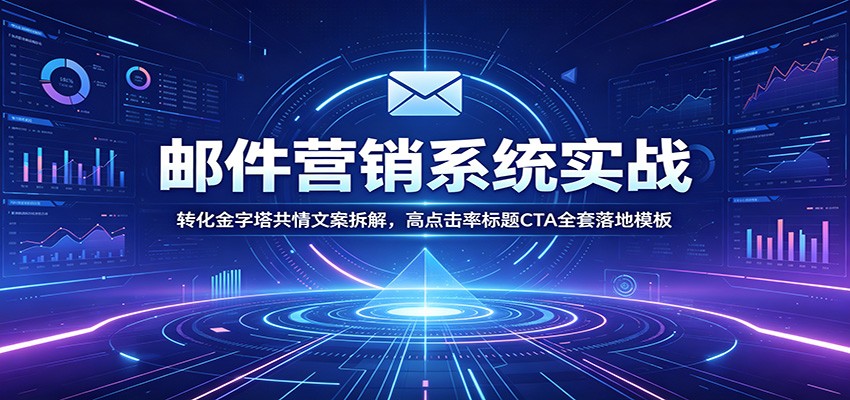 邮件营销系统实战：转化金字塔共情文案拆解，高点击率标题CTA全套落地模板-海之城短剧项目