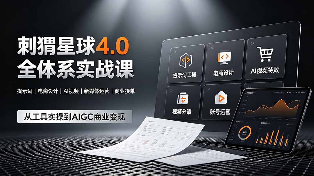 刺猬星球4.0全体系实战课，覆盖提示词工程、电商设计、AI视频特效与新媒体运营，一站式掌握AIGC商业核心技能-海之城短剧项目