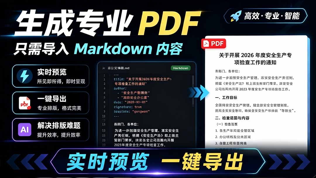 只需导入 Markdown 内容，实时预览一键导出专业 PDF！轻松解决AI生成内容排版问题 Presto-海之城短剧项目