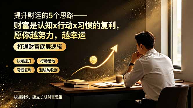 付费文章：提升财运的5个思路——财富是认知x行动x习惯的复利，愿你越努力，越幸运-海之城短剧项目
