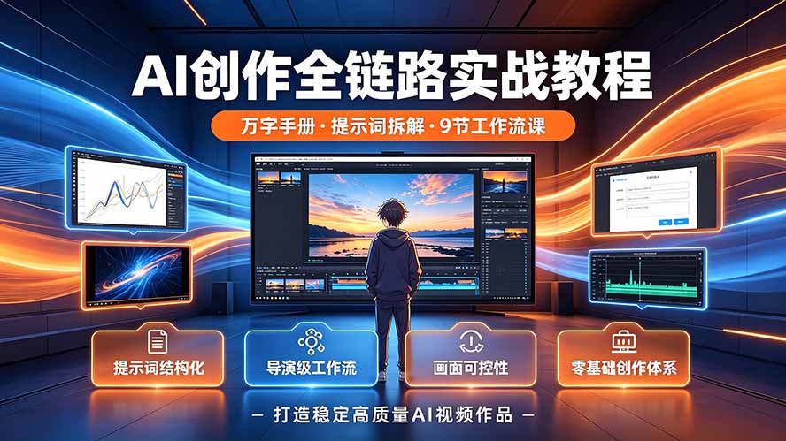 AI创作全链路实战教程｜万字手册·提示词拆解·9节工作流课，打造稳定高质量AI视频作品-海之城短剧项目