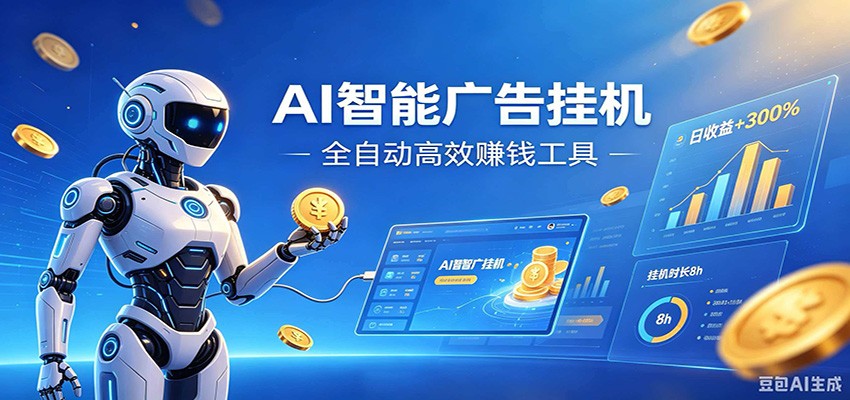 AI智能广告挂机，小白轻松上手，在家自动赚收益-海之城短剧项目