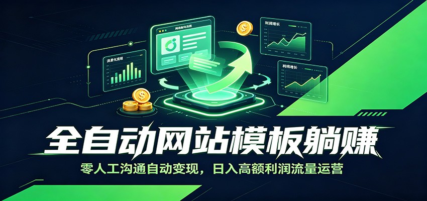 全自动网站模板躺赚：零人工沟通自动变现，日入高额利润流量运营-海之城短剧项目