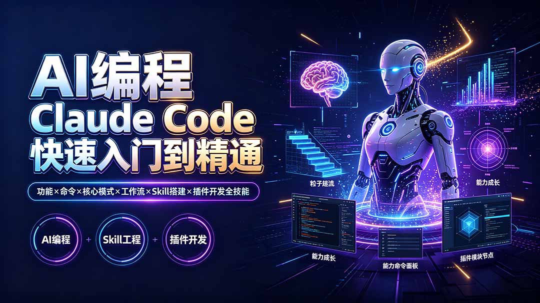 AI编程 Claude Code快速入门到精通：功能×命令×核心模式×工作流×Skill搭建×插件开发全技能-海之城短剧项目