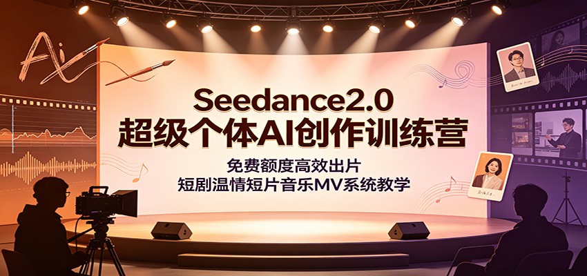 Seedance2.0超级个体AI创作训练营：免费额度高效出片，短剧温情短片音乐MV系统教学-海之城短剧项目