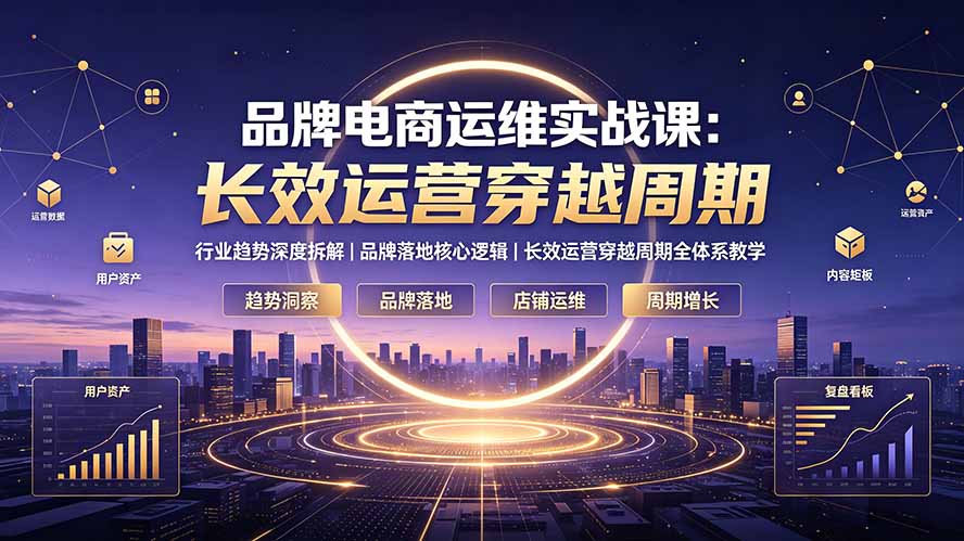 品牌电商运维实战课：行业趋势深度拆解｜品牌落地核心逻辑｜长效运营穿越周期全体系教学-海之城短剧项目