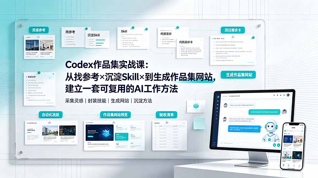 Codex作品集实战课：从找参考×沉淀Skill×到生成作品集网站，建立一套可复用的AI工作方法-海之城短剧项目