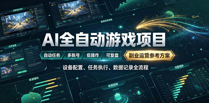 AI全自动游戏躺賺副业：日入几百，稳定运行三年的项目！-海之城短剧项目