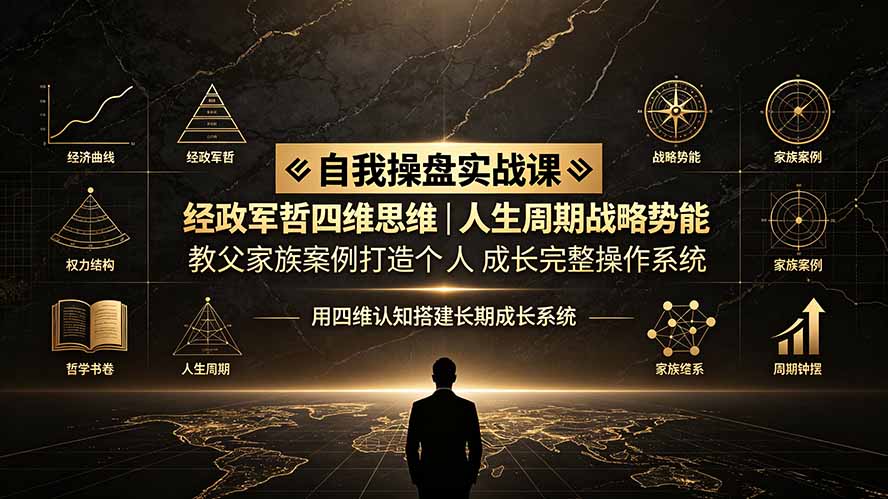 自我操盘实战课✧经政军哲四维思维｜人生周期战略势能｜教父家族案例打造个人成长完整操作系统-海之城短剧项目