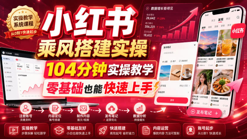 小红书乘风搭建实操，104分钟实操教学，零基础也能快速上手-海之城短剧项目