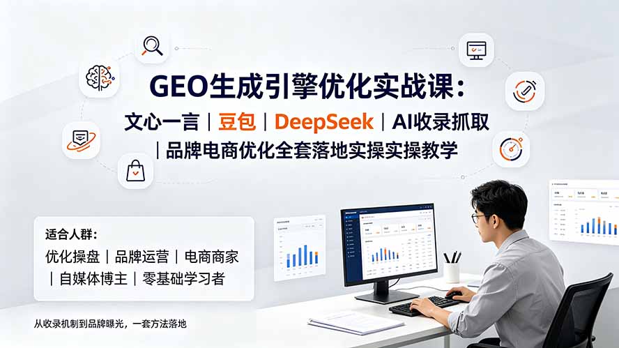 GEO生成引擎优化实战课：文心一言｜豆包｜DeepSeek｜AI收录抓取｜品牌电商优化全套落地实操教学-海之城短剧项目