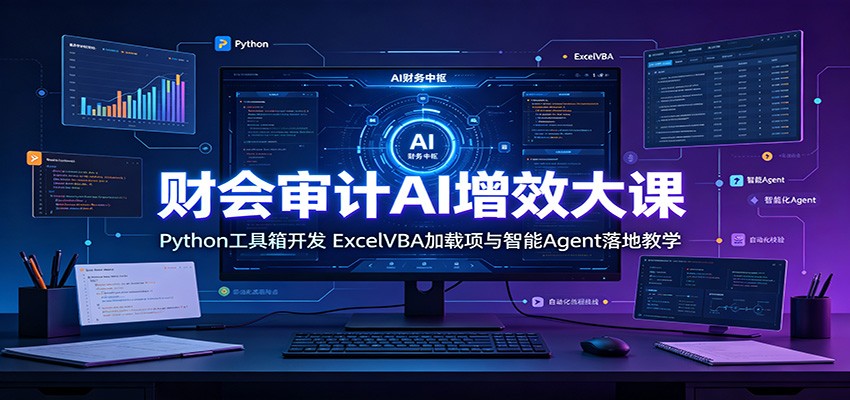 财会审计AI增效大课：Python工具箱开发，ExcelVBA加载项与智能Agent落地教学-海之城短剧项目