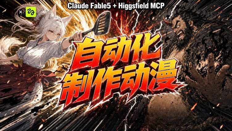 AI自动化动漫制作！Claude Fable 5接入Higgsfield MCP，直接生成完整创意内容-海之城短剧项目