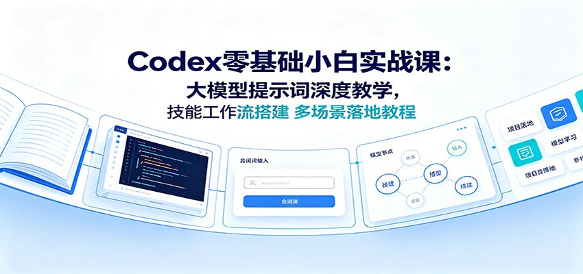 Codex零基础小白实战课：大模型提示词深度教学，技能工作流搭建多场景落地教程-海之城短剧项目