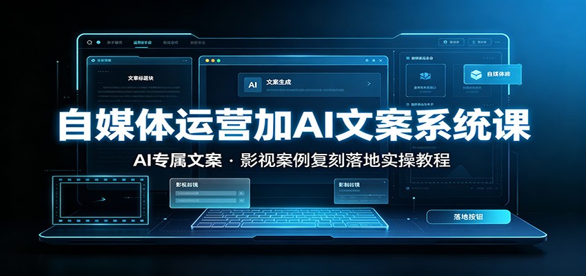 自媒体运营加AI文案系统课：：AI专属文案，影视案例复刻落地实操教程-海之城短剧项目