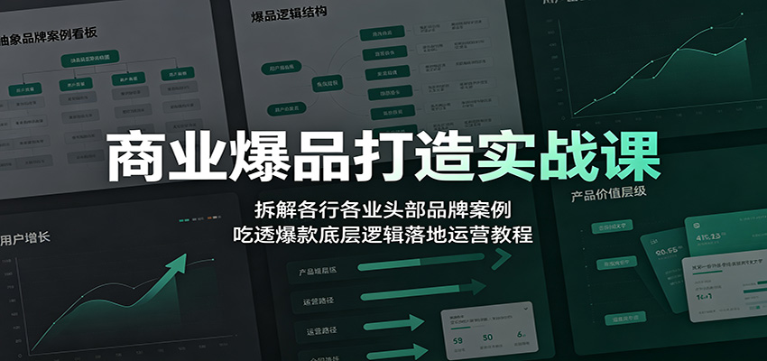 商业爆品打造实战课：拆解各行各业头部品牌案例，吃透爆款底层逻辑落地运营教程-海之城短剧项目