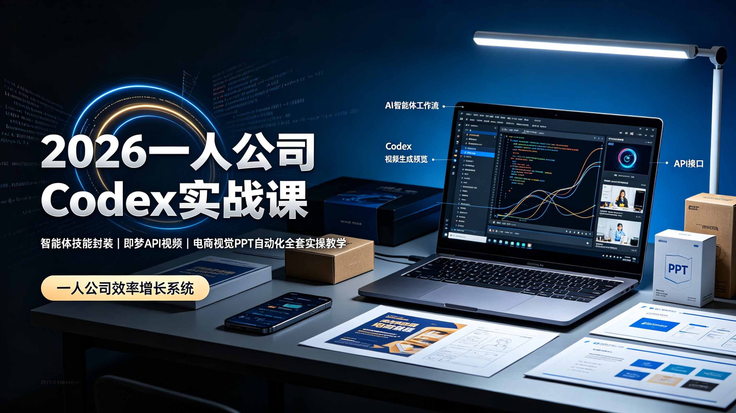 2026一人公司Codex实战课◆智能体技能封装｜即梦API视频｜电商视觉PPT自动化全套实操教学-海之城短剧项目