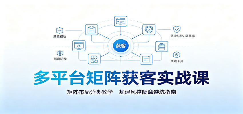 多平台矩阵获客实战课：矩阵布局分类教学，基建风控隔离避坑指南-海之城短剧项目