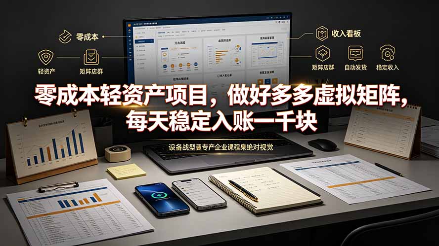 零成本轻资产项目，做好多多虚拟矩阵，每天稳定入账一千块-海之城短剧项目
