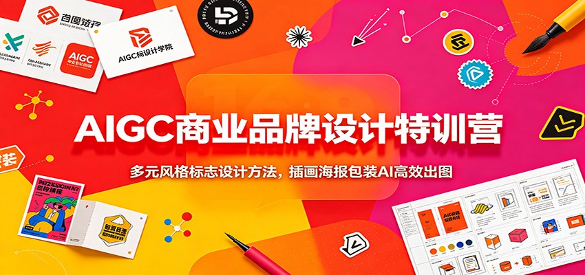 AIGC商业品牌设计特训营：多元风格标志设计方法，插画海报包装AI高效出图-海之城短剧项目