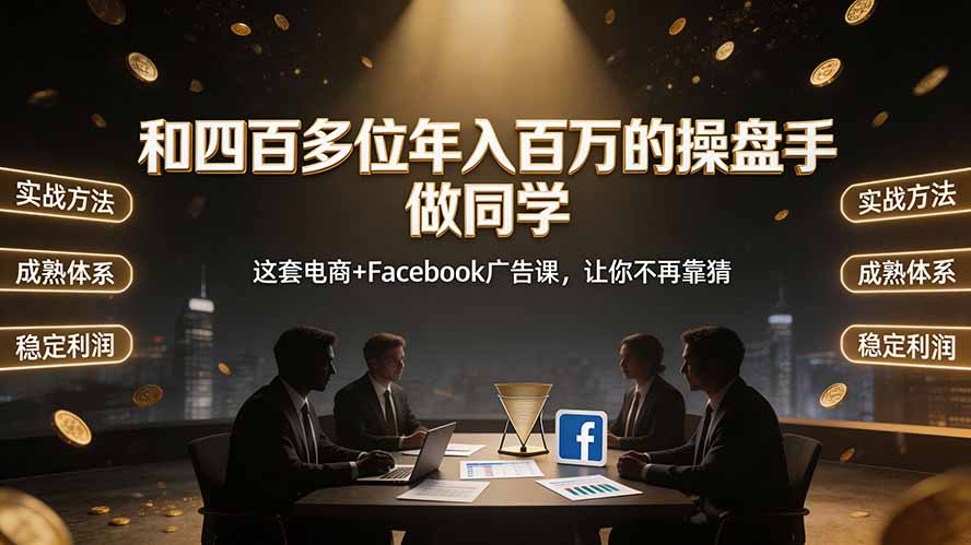 和四百多位年入百万的操盘手做同学——这套电商+Facebook广告课，让你不再靠猜【原创双语字幕】-海之城短剧项目