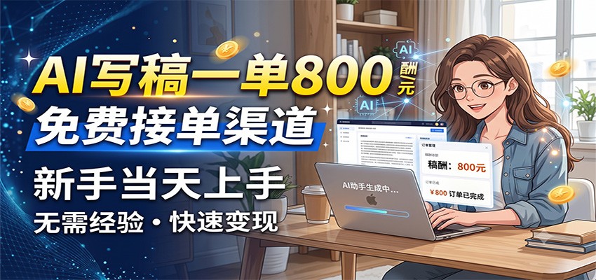 AI写稿一单800，免费接单渠道，一单一结几十到上千，新手当天上手-海之城短剧项目
