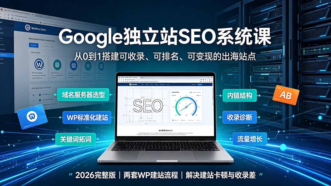 Google独立站SEO-7月系统课：出海基建×WordPress建站×AI内容生产×站内外优化×Search Console×AdSense变现-海之城短剧项目